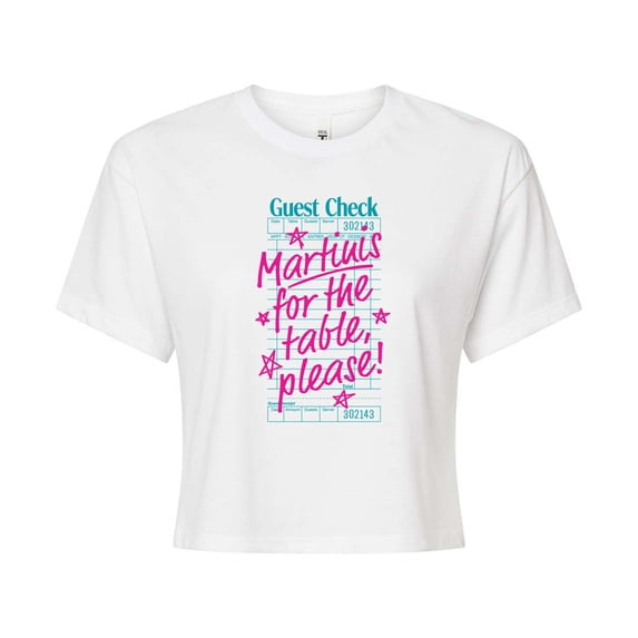 Instant Message - Martini Check Cropped Graphic T-Shirt