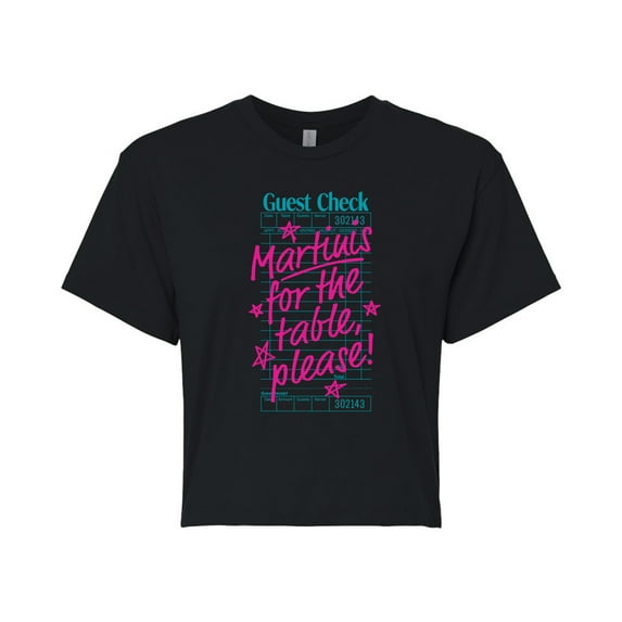 Instant Message - Martini Check Cropped Graphic T-Shirt