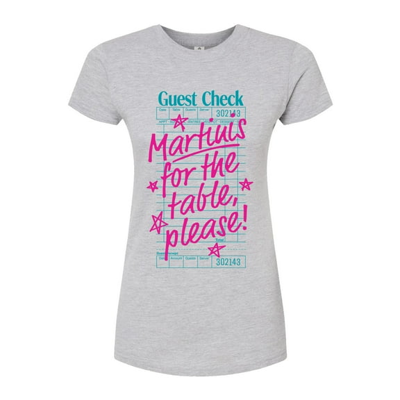 Instant Message - Martini Check - Juniors Fitted Graphic T-Shirt