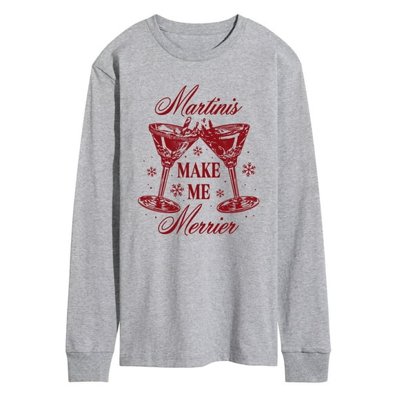 Instant Message - Martinis Merrier - Men's Long Sleeve Graphic T-Shirt