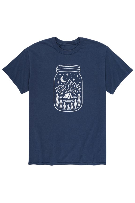 - Mason Jar Camping - Men's Short Sleeve Graphic T-Shirt