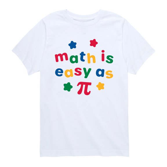Instant Message - Math Easy As Pi - Youth Boys Short Sleeve Graphic T-Shirt