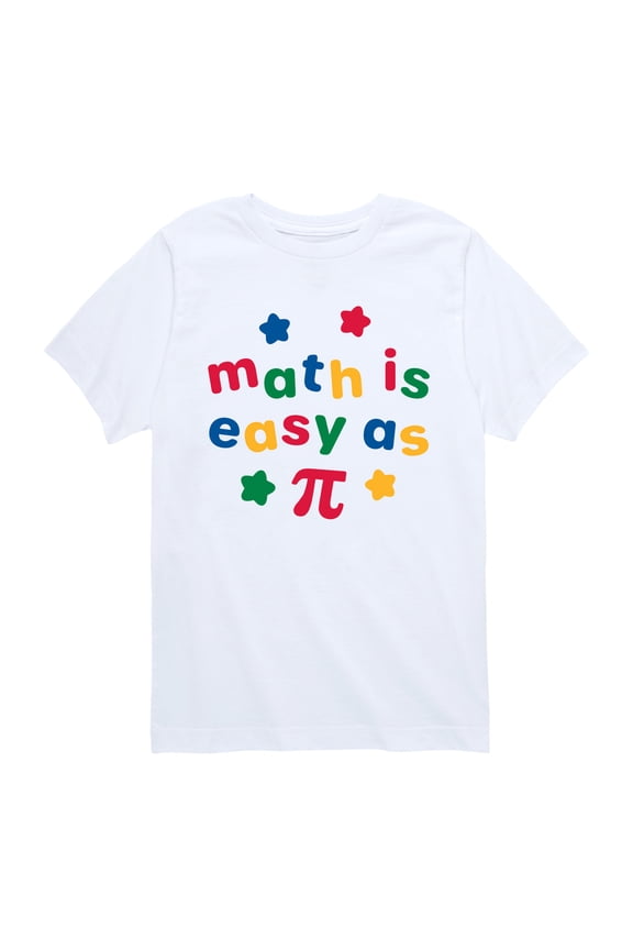 - Math Easy As Pi - Youth Boys Short Sleeve Graphic T-Shirt