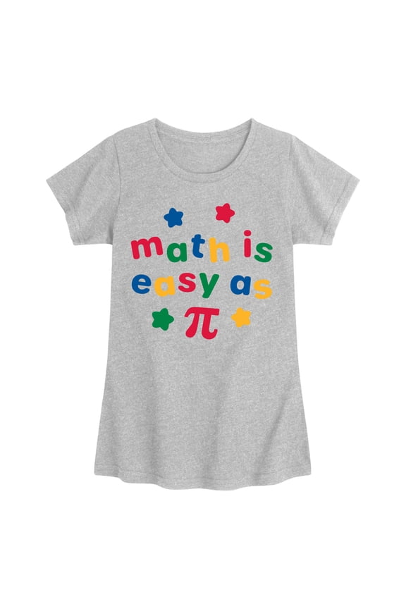 - Math Easy As Pi - Youth Girls Fitted Short Sleeve T-Shirt