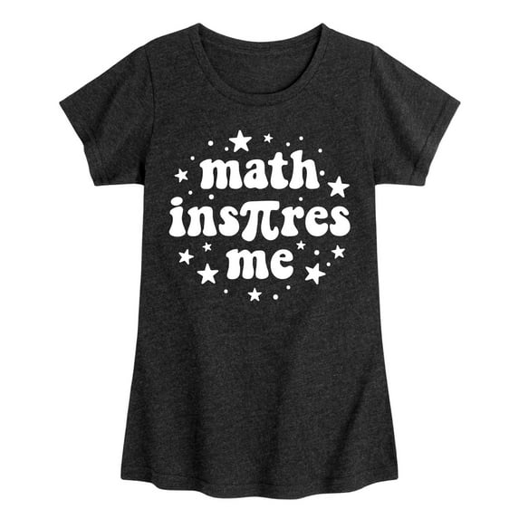 Instant Message - Math Inspires Me - Toddler And Youth Girls Short Sleeve Graphic T-Shirt