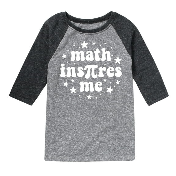 Instant Message - Math Inspires Me - Toddler And Youth Raglan Graphic T-Shirt