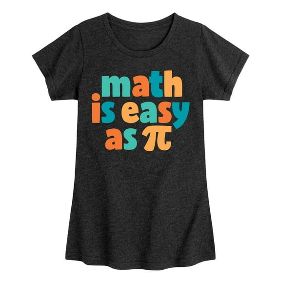 Instant Message - Math Is Easy As Pi - Toddler And Youth Girls Short Sleeve Graphic T-Shirt