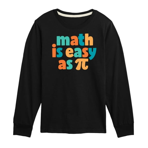 Instant Message - Math Is Easy As Pi - Toddler And Youth Long Sleeve Graphic T-Shirt