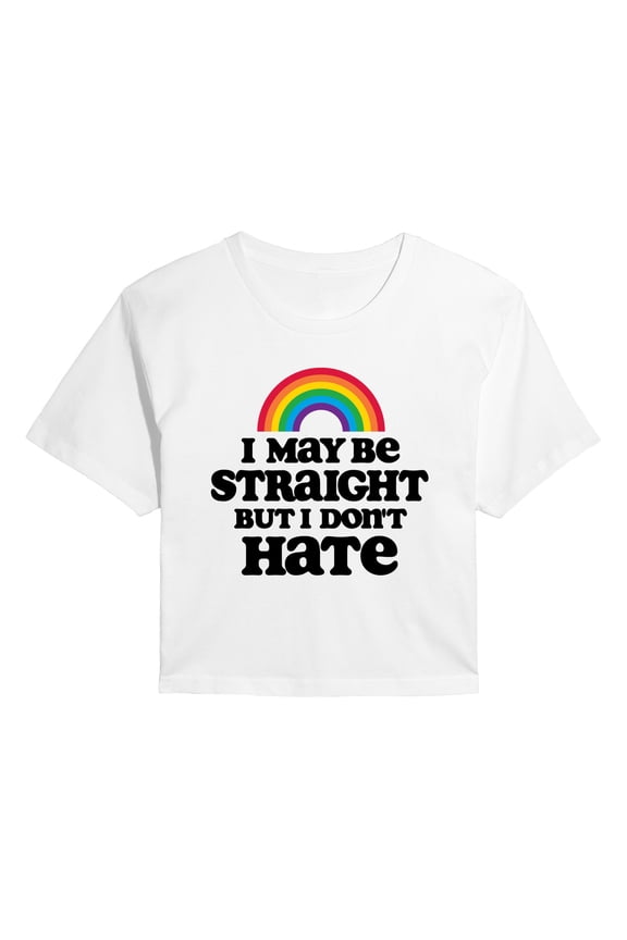 - May Be Straight Dont Hate Cropped Graphic T-Shirt