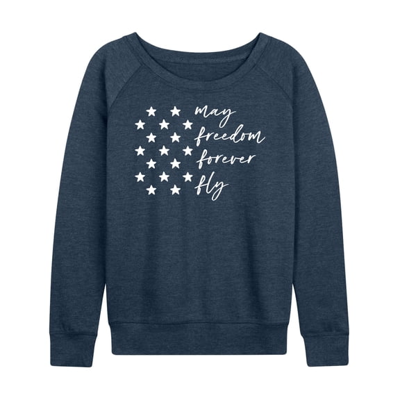 Instant Message - May Freedom Fly Forever  - Women's Lightweight French Terry Long Sleeve Shirt