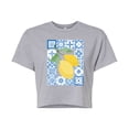 thumbnail image 1 of Instant Message - Mediterranean Lemons - Juniors Cropped Graphic T-Shirt, 1 of 5