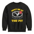 thumbnail image 1 of Instant Message - Meet Me At The Pit - Toddler & Youth Crewneck Fleece Sweatshirt, 1 of 5