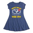 thumbnail image 1 of Instant Message - Meet Me At The Pit - Toddler & Youth Girls Fit & Flare Dress, 1 of 1
