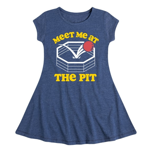 Instant Message - Meet Me At The Pit - Toddler & Youth Girls Fit & Flare Dress