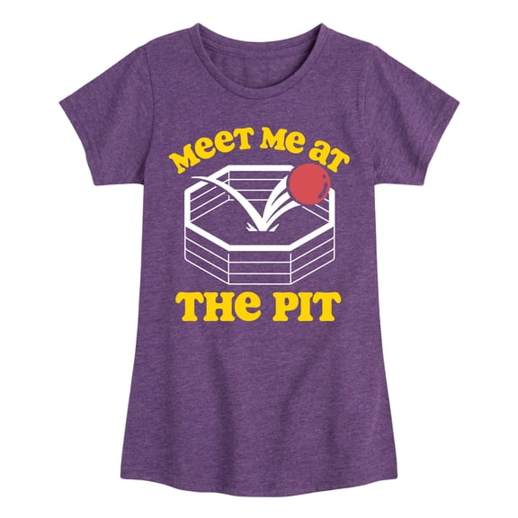 Instant Message - Meet Me At The Pit - Toddler & Youth Girls Short Sleeve Graphic T-Shirt