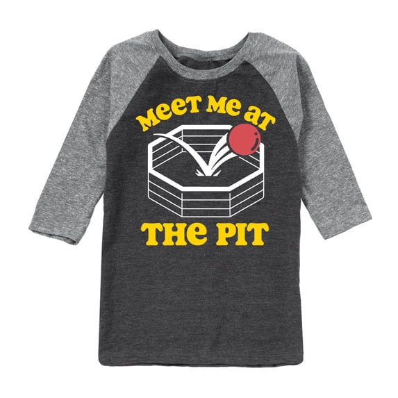 Instant Message - Meet Me At The Pit - Toddler & Youth Raglan Graphic T-Shirt
