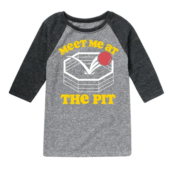 Instant Message - Meet Me At The Pit - Toddler & Youth Raglan Graphic T-Shirt