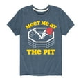 thumbnail image 1 of Instant Message - Meet Me At The Pit - Toddler & Youth Short Sleeve Graphic T-Shirt, 1 of 5