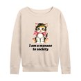 thumbnail image 1 of Instant Message - Menace To Society - Women's Lightweight French Terry Long Sleeve Shirt, 1 of 5