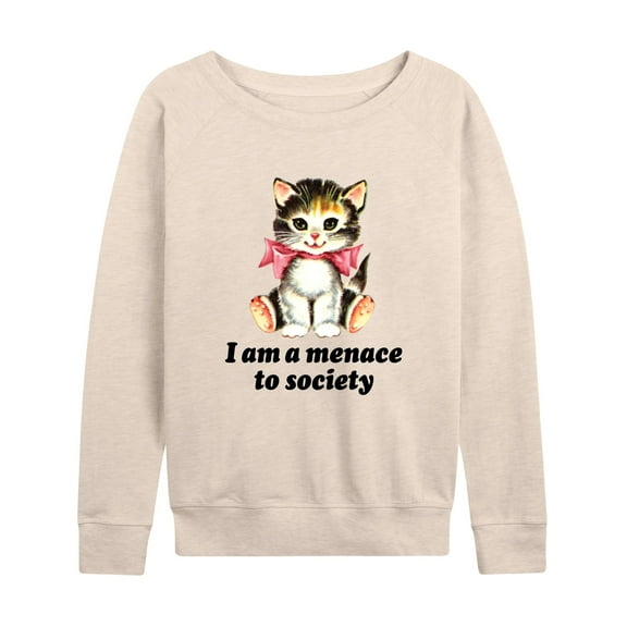 Instant Message - Menace To Society - Women's Lightweight French Terry Long Sleeve Shirt