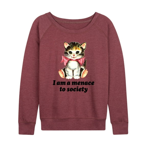 Instant Message - Menace To Society - Women's Lightweight French Terry Long Sleeve Shirt