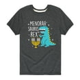 thumbnail image 1 of Instant Message - Menorah Saurus Rex - Toddler And Youth Short Sleeve T-Shirt, 1 of 5