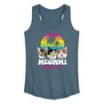 thumbnail image 1 of Instant Message - Meowmi Beach - Cool Cats - Women's Racerback Tank Top, 1 of 6