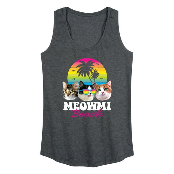 Instant Message - Meowmi Beach - Cool Cats - Women's Racerback Tank Top