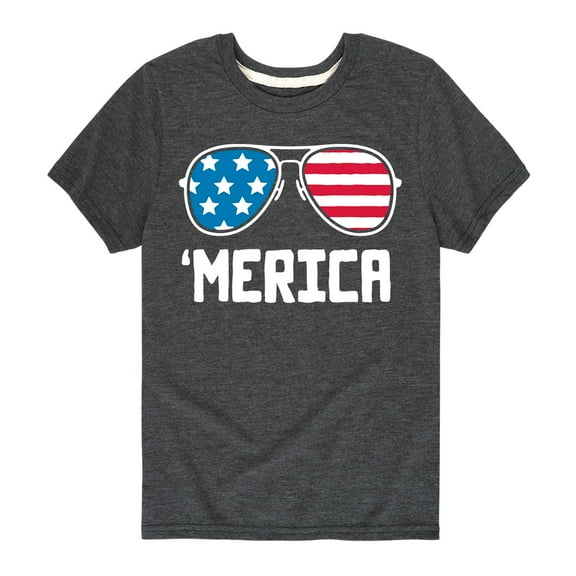 Instant Message - Merica Aviator Glasses - Youth Short Sleeve Tee