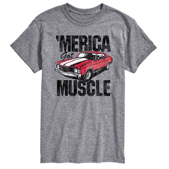 Instant Message - Merica Got Muscle, Car - Men's Short Sleeve Graphic T-Shirt