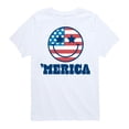 thumbnail image 1 of Instant Message - Merica Smile Face - Toddler & Youth Short Sleeve Graphic T-Shirt, 1 of 6