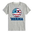 thumbnail image 1 of Instant Message - Merica Smile Face - Toddler & Youth Short Sleeve Graphic T-Shirt, 1 of 6