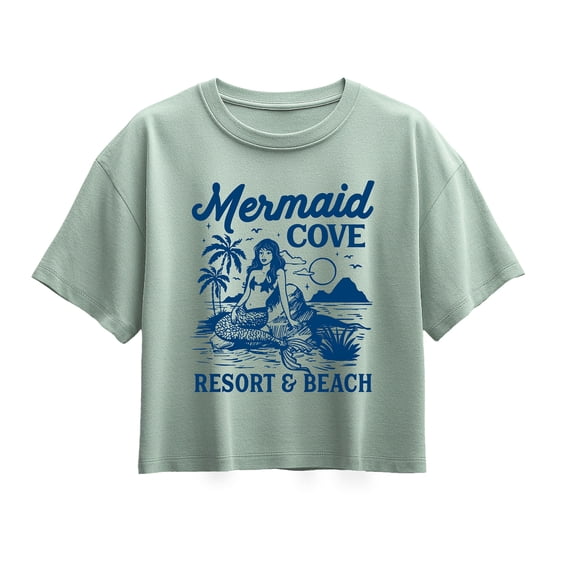 Instant Message - Mermaid Cove Short Sleeve Boxy Graphic T-Shirt