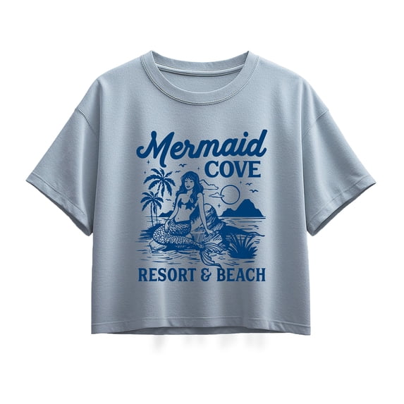Instant Message - Mermaid Cove Short Sleeve Boxy Graphic T-Shirt