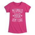 thumbnail image 1 of Instant Message - Mermaid Hair Don't Care - Youth Girls Fitted Short Sleeve T-Shirt, 1 of 5