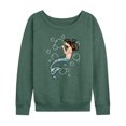 thumbnail image 1 of Instant Message - Mermaid Holding Bubbles - Women's Lightweight French Terry Long Sleeve Shirt, 1 of 6