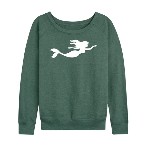 Instant Message - Mermaid Silhouette - Women's Lightweight French Terry Long Sleeve Shirt
