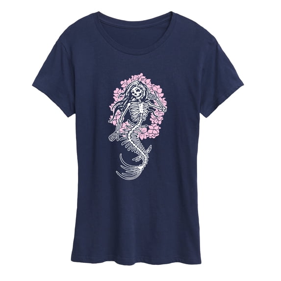 Instant Message - Mermaid Skeleton Short Sleeve Graphic T-Shirt