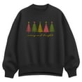 thumbnail image 1 of Instant Message - Merry And Bright Christmas Trees - Ladies Oversized Fleece Crew Sweatshirt, 1 of 4