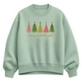 thumbnail image 1 of Instant Message - Merry And Bright Christmas Trees - Ladies Oversized Fleece Crew Sweatshirt, 1 of 4