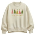 thumbnail image 1 of Instant Message - Merry And Bright Christmas Trees - Ladies Oversized Fleece Crew Sweatshirt, 1 of 4