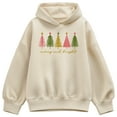 thumbnail image 1 of Instant Message - Merry And Bright Christmas Trees - Ladies Oversized Fleece Hoodie Sweatshirt, 1 of 4