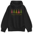thumbnail image 1 of Instant Message - Merry And Bright Christmas Trees - Ladies Oversized Fleece Hoodie Sweatshirt, 1 of 4
