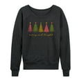 thumbnail image 1 of Instant Message - Merry And Bright Christmas Trees - Women's French Terry Long Sleeve Pullover, 1 of 5