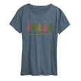 thumbnail image 1 of Instant Message - Merry And Bright Christmas Trees - Women's Short Sleeve Graphic T-shirt, 1 of 5