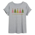 thumbnail image 1 of Instant Message - Merry And Bright Christmas Trees - Womens Graphic T-shirt, 1 of 5