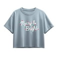 thumbnail image 1 of Instant Message - Merry And Bright Lights - Youth Girl Short Sleeve Boxy Tee, 1 of 5