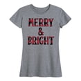 thumbnail image 1 of Instant Message - Merry And Bright Red Buffalo Plaid - Women's Short Sleeve Graphic T-Shirt, 1 of 5