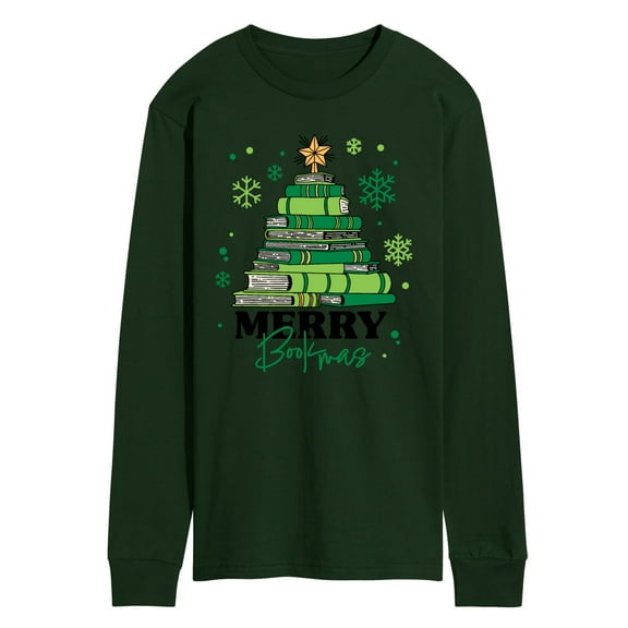 Instant Message - Merry Bookmas - Men's Long Sleeve Graphic T-Shirt