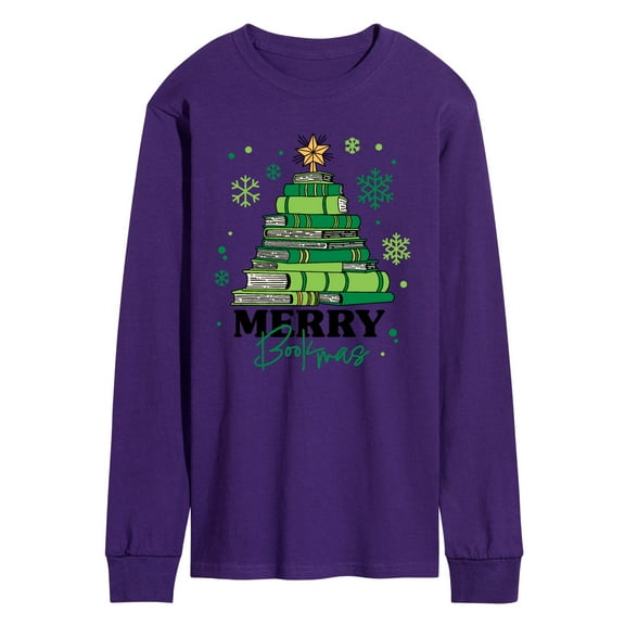 Instant Message - Merry Bookmas - Men's Long Sleeve Graphic T-Shirt